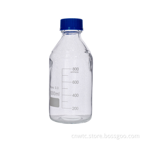 Borosilicate Glass Reagent Bottles with Blue Screw Caps